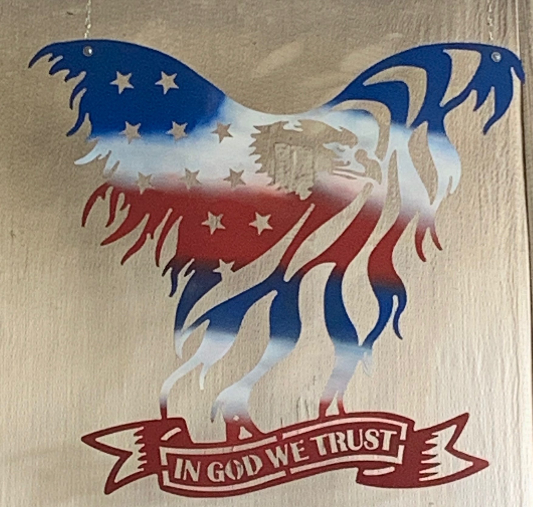 hi-def plasma cut eagle with spray paint